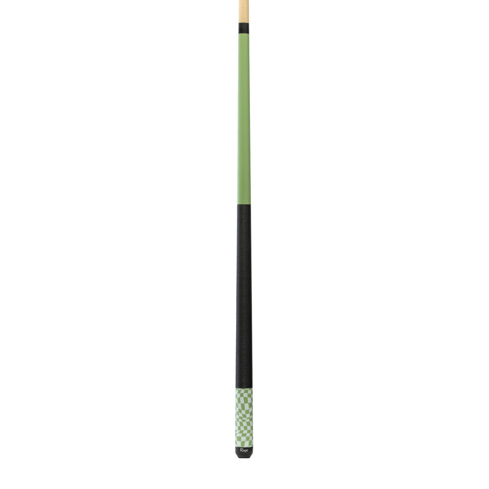 Rage Lime Green Checker Flag Cue with Black Linen Wrap - photo 2