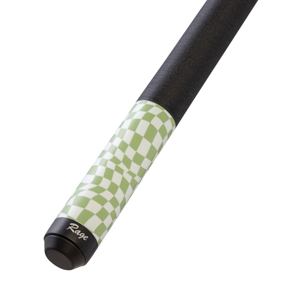 Rage Lime Green Checker Flag Cue with Black Linen Wrap - photo 3