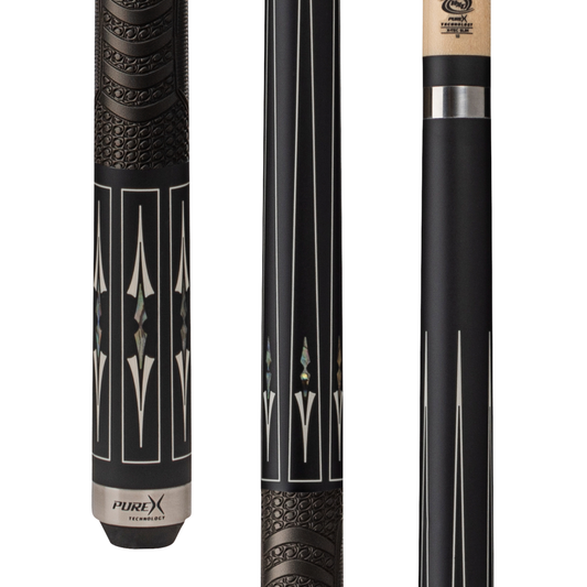 Pure X Matte Black & Mother of Pearl Cue with MZ Grip Technology Wrap