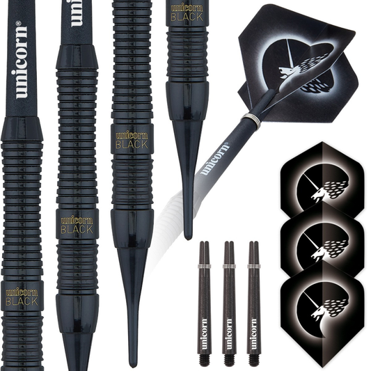 Unicorn Core Plus Black Brass Style 2 Soft Tip Dart Set