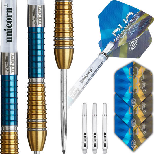 Unicorn Gary Anderson Phase 6 Duo Steel Tip Darts Set 90% Tungsten